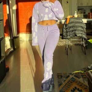 MITH Girls Purple Ghost Crop Top Set